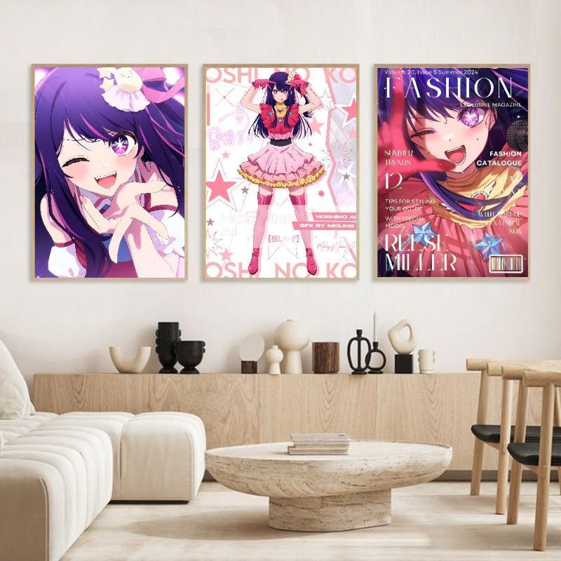 Anime O-Oshi No Ko Hoshino Ai Poster HD art muro adesivo impermeabile casa soggiorno bar decorazione