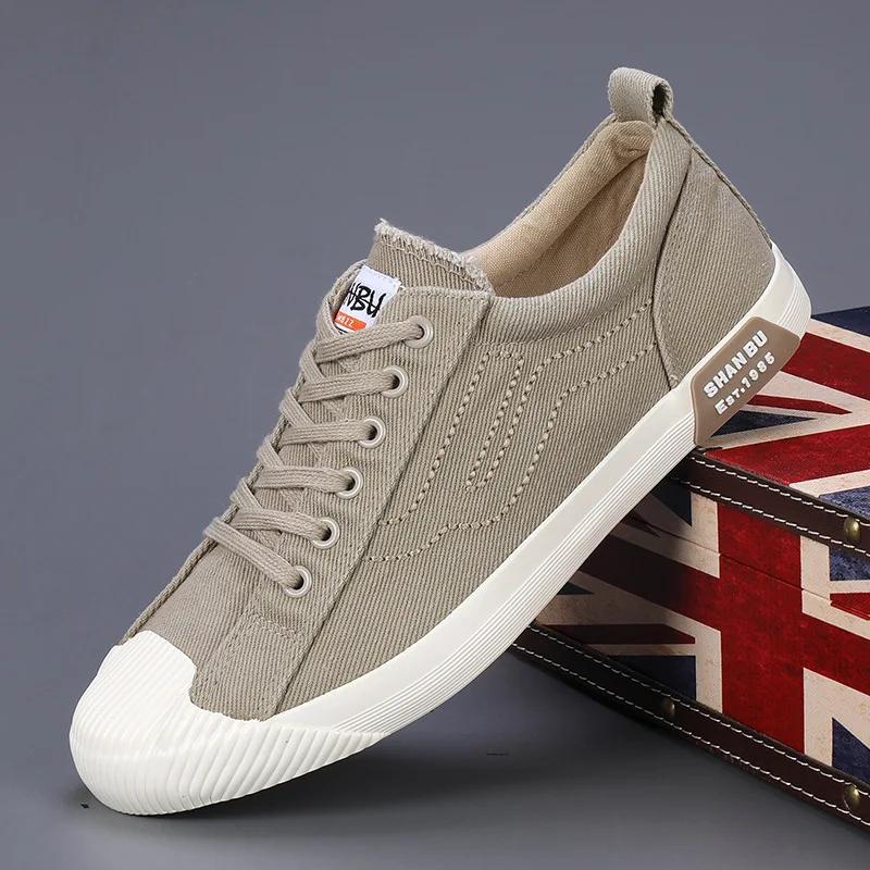 Fashion Men Canvas Shoes Comfy All-match Sneakers Men Autumn Breathable Casual Walking Shoes Outdoor Sports Loafers New Vulcanized Shoes