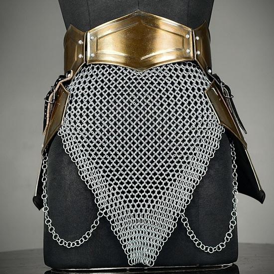 Brave Lady Armor, Medieval Knight Tassets Armor with Chainmail, Female Costume, Cosplay Armor, Larp Armor