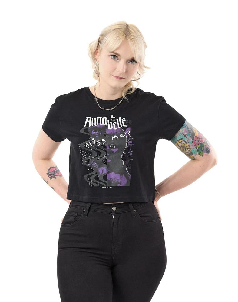 Annabelle Cropped Short Sleeved TShirt womens Black Official Merch M