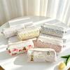 Zipper Floral Pencil Case Cotton Stationery Pouch New Pencil Pouch  School Supplies