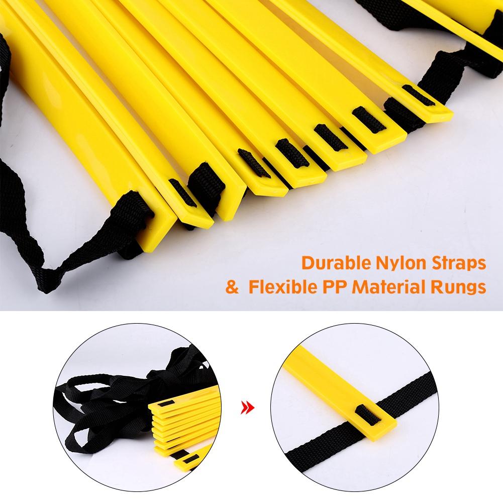 Speed Agility Training Ladder 12 Adjustable Flat Rungs 6m for Football Soccer