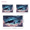 2D Whales Swimming in Space Galaxy Backdrop Cloth for Space Theme Party