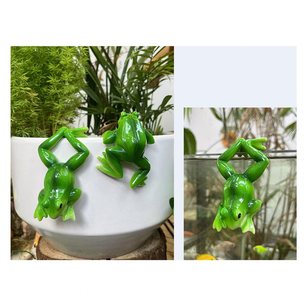 Frog Figurine Indoor Frog Sculpture Frog Figurine Flower Pot Vase Hugger Planter Hanging Resin Statue Sculpture Indoor
