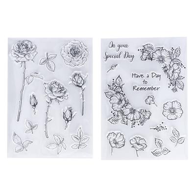 2pcs Clear Stamps Safe Reliable Durable Reusable DIY Interesting Decorative Crafts Supplies for Invitations