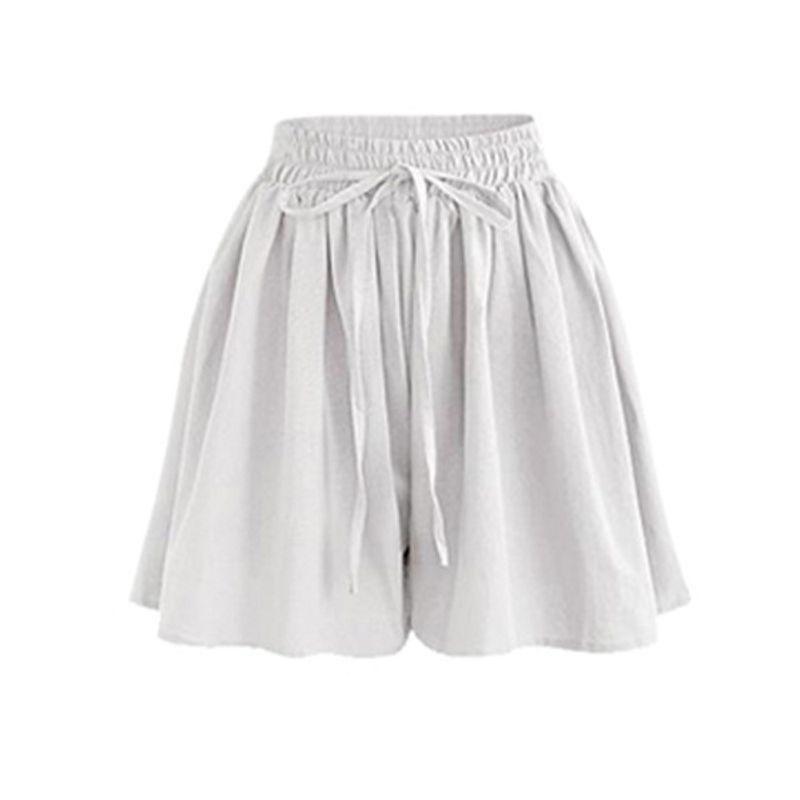 Solid-Color Striped Single-Layer Culotes Solid Lace-up Single Layer Culottes Women