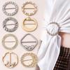 T-Shirt Saum Geknoteter Broschenring Kleidung Accessoires Mode Perlen Taille Metall Ecke Geknoteter Verschluss Seidenschal Hemden Schnallen