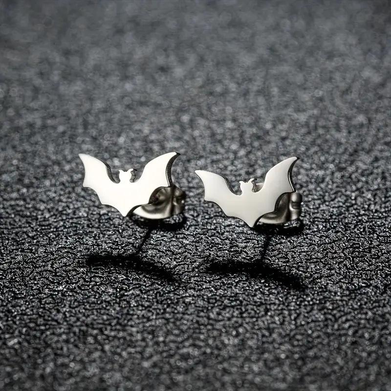 Fashionable Simple and Personalized Stainless Steel Bat Earrings