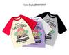 Korean Style Girls' Color Block Raglan Tee - Breathable Summer Short Sleeve Top