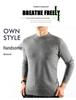 Men's Round Neck Pure Wool Pullover Sweater – Solid Color Knit Base Layer