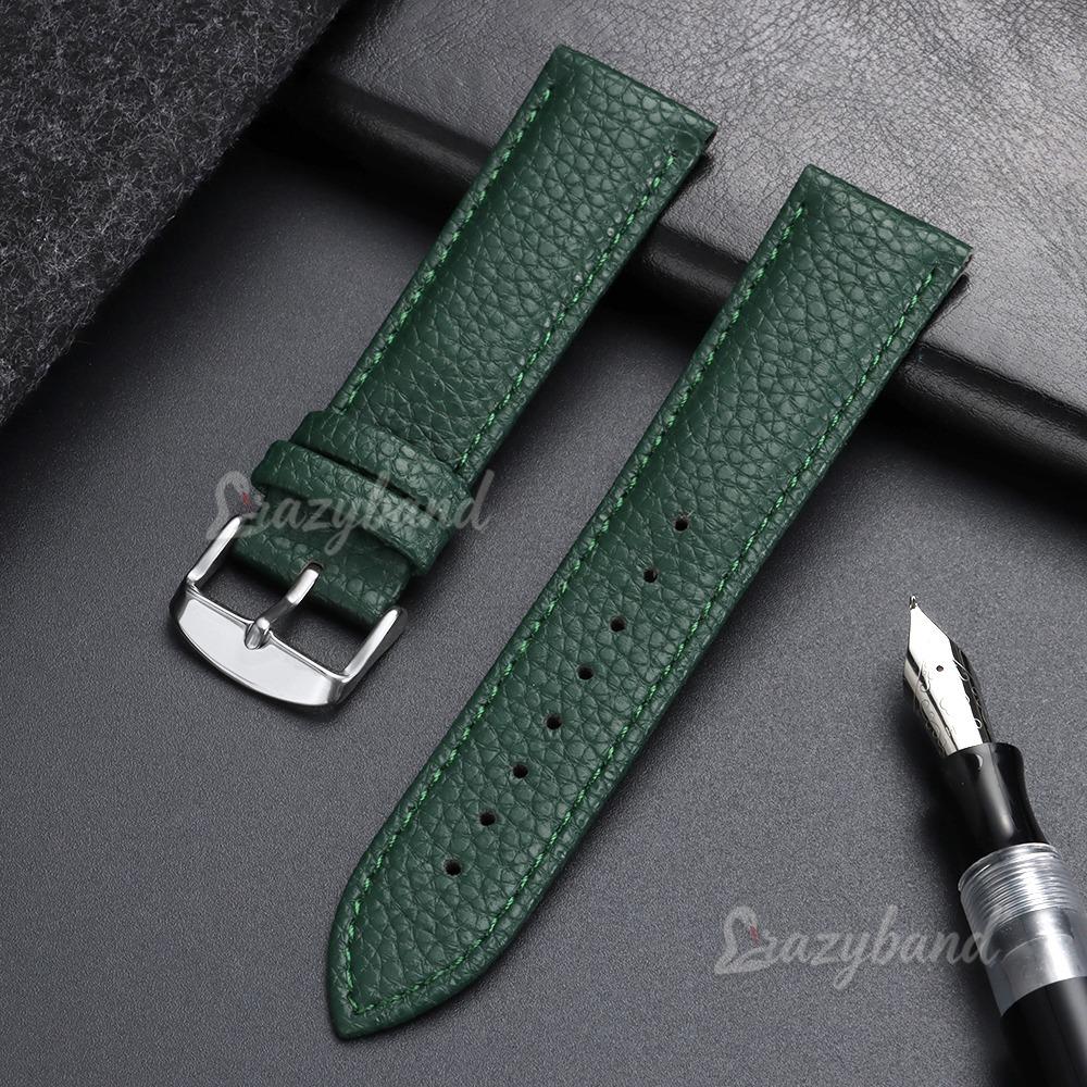 10/12/14/16/18/19/20/21/22mm Litchi Pattern Leather Watch Band Straps Men Women High Quality Universal Brown Wristband with Tool