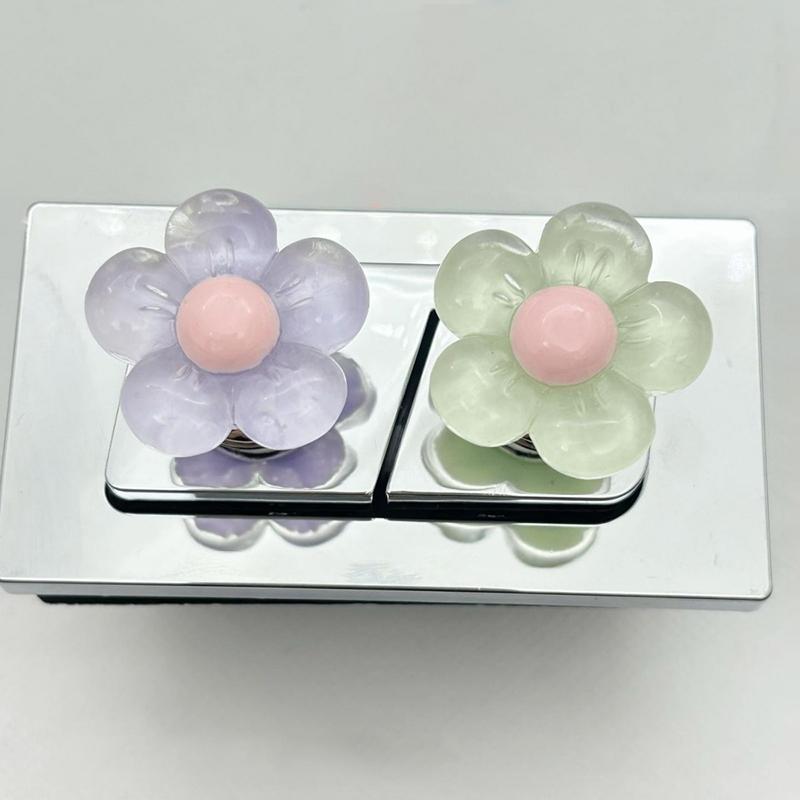 Toalettryckare i blomform Självhäftande Toalettryckknapp Nagelskydd Handtag för toalettlock Tankspolknapp