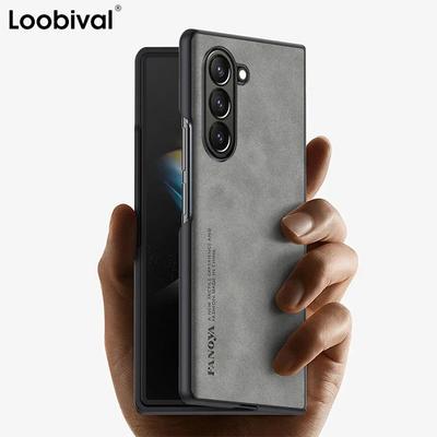For Samsung Galaxy Z Fold 7 6 5 4 3 Sheepskin Leather TPU Camera Protect Case Skin Feel Sheepskin Phone Fold Soft Cover