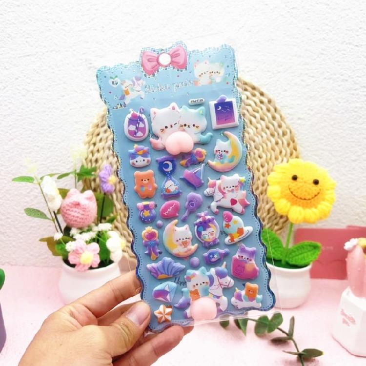 Reusing Tiny Sticker for Phone Case Notebook Handcraft Cute Puffier Sticker for Kids, 3D Design Sticker for Boys Girls