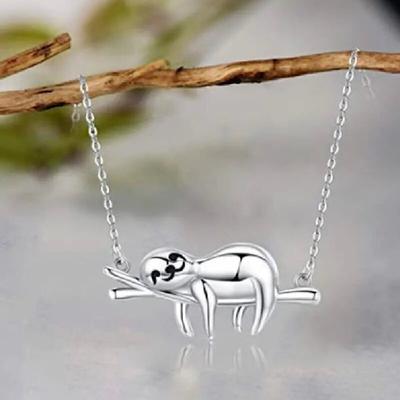 1pc Cute Sloth Necklace, Design, Cute Little Animal Necklace, Cute Sloth Christmas Collarbone Chain