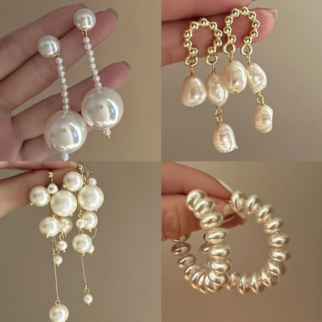 Silver Needle Luxury Pearl Heart Stud Earrings - Versatile, Fashionable Court Style