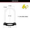 Master Lock Sold Secure Bike D Lock with Cable, Key, 210 x 110 mm