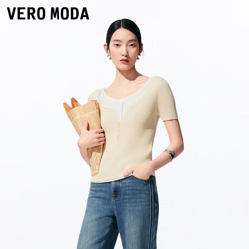 

VEROMODA Women s V-Neck Color Block Knit Top M