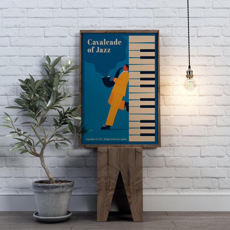 Jazz Club Piano Keys Music Teacher Class Wall Art Canvas Painting Nordic Posters and Prints Wall Pictures for Living Room Decor