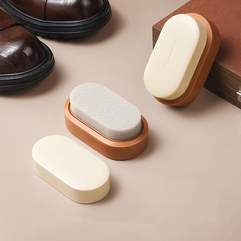 Portable Double-Sided Sponge Shoe Brush - Leather-Safe Shoe Care Brush, Stain Removal & Deep Nourishment