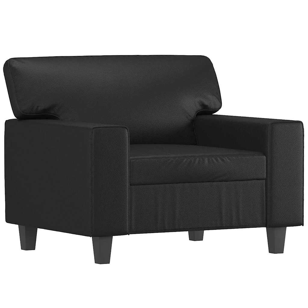 Vidaxl Armchair, Black, 60 Cm, Upholstered In Faux Leather