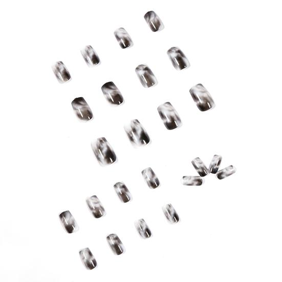 Natural Fake Nail DIY Dark Fit Style Smudge-Free Perfect Smudged Easy Nail Art Fake