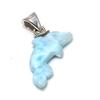 Natural Larimar Gemstone Handmade 925 Sterling Silver Jewelry Pendant 0.71" p7O68