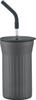 Peacock Stainless Steel Water Bottle, Tumbler with Straw, Insulated for Cold or Hot Drinks, 450ml, Wide Mouth, with Straw and Lid, Thermos, Charcoal