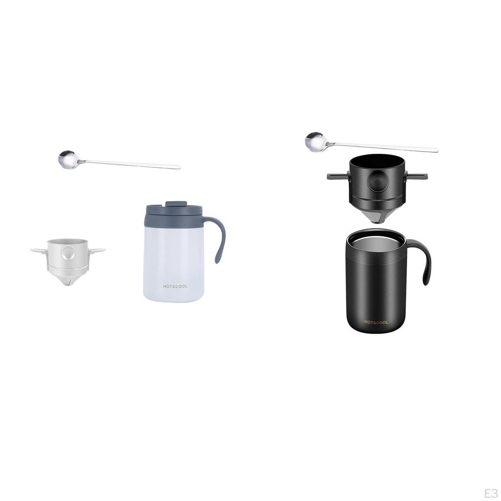 Insulated Pour Over Coffee Maker Set 500ml Camp Carafe with Dripper for Hiking