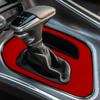 MOB2 Per Dodge Challenger 2015-2020 Pannello Decorativo Rosso in Scamoscio per Console Centrale e Leva del Cambio Accessori per Modifica Interni Auto
