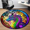 1pc Stained Glass Dragon Chair Carpet for Office, Soft, Non-Slip Polyester Mat, Office, Entryway, Living Room, Bedroom,  yy251207287