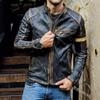European & American Men's Stand Collar Punk Motorcycle Leather Jacket for Teens and Adults