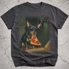Maglietta Pinscher Nano che Mangia la Pizza, Divertente Maglietta Meme Pinscher Nano con Pizza, Maglietta Grafica Cane Buffo, Regalo Originale per Amanti della Pizza per Mamma Papà Cane