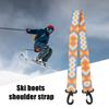 Nylon Skiing Pole Shoulder Hand Carrier Adjustable Lash Handle Straps Buck Hook Loop Protecting Black Nylon Ski Handle Strap Bag