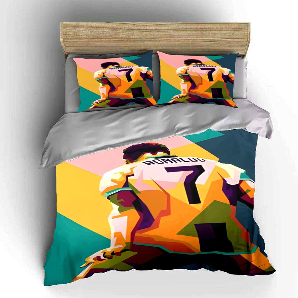 Abstract Ronaldo figure design. Bedding sets Duvet cover sets Duvet covers Pillowcases(1 * Duvet Cover 2 * Pillowcases without duvet insert)