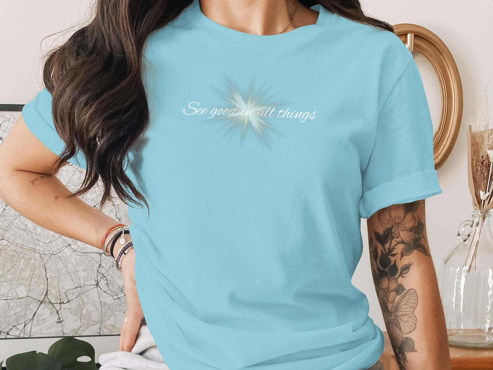 Radiant Light Burst T-Shirt, Celestial Starburst Graphic Tee, Minimalist Top L