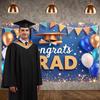 Graduate Display Triangular Flags Graduation Banner Degree Ceremony Backdrop Tassel Accent Grad Party Banner For Ceremony Photo