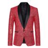 Men Sequined Blazer Casual Long Sleeve Suit Jacket