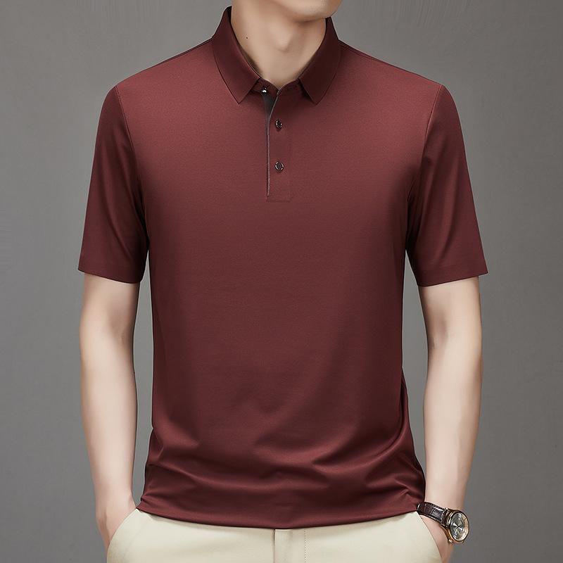 

Новая летняя мужская футболка из шелкового шелка шелковицы со средними рукавами, хлопковая футболка с круглым вырезом и половиной рукава, шелковая анти-ледяная футболка для молодых мужчин, рубашка-поло для мужчин 58