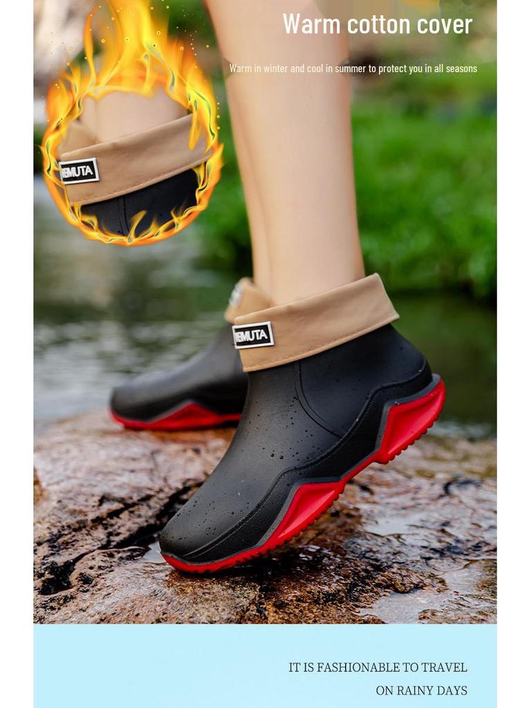 Unisex Wasserdichte Kurze Regenstiefel 2024 - Rutschfest, Abriebfest für Angeln, Küche, Takeaway-Arbeit