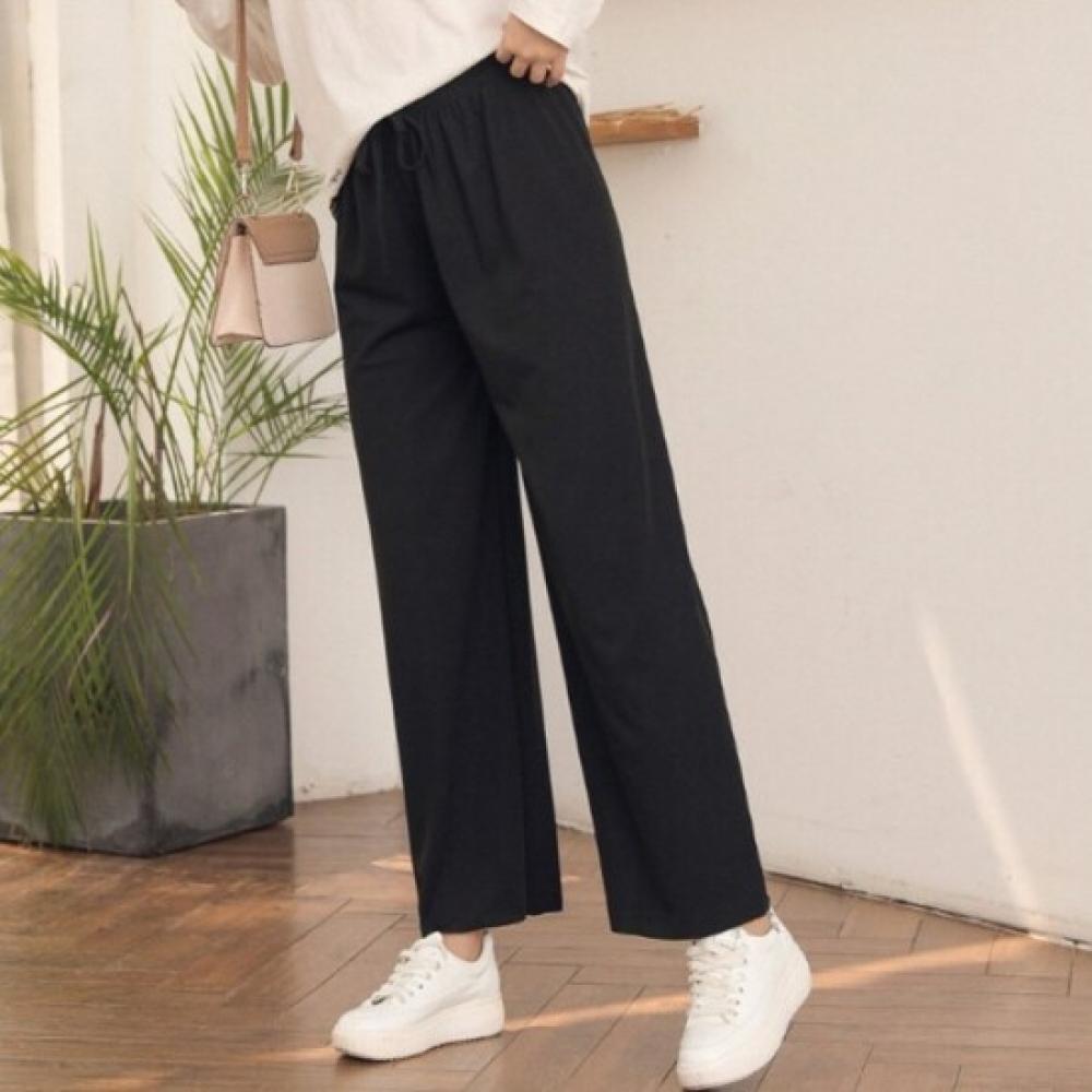 New Arrivals Open Run Summer Women Dress Pants Wide Simple Trousers