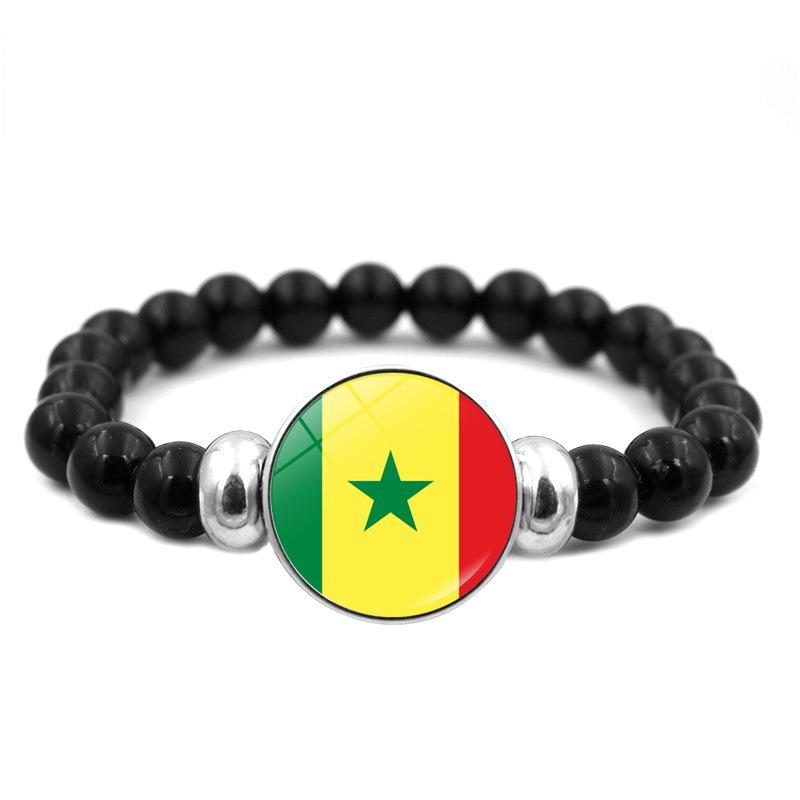 287 Länder Nationalflagge Druckknopf Elastisches Band Perlen Länderflagge Unabhängigkeitstag Perlen Schmuck Perlenarmband