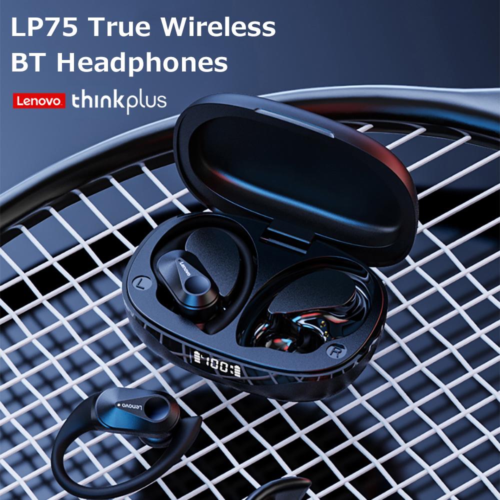 Lenovo Thinkplus LP75 True Wireless BT Headphones Sports Earbuds BT5.3 Chip HiFi Stereo Sound Long