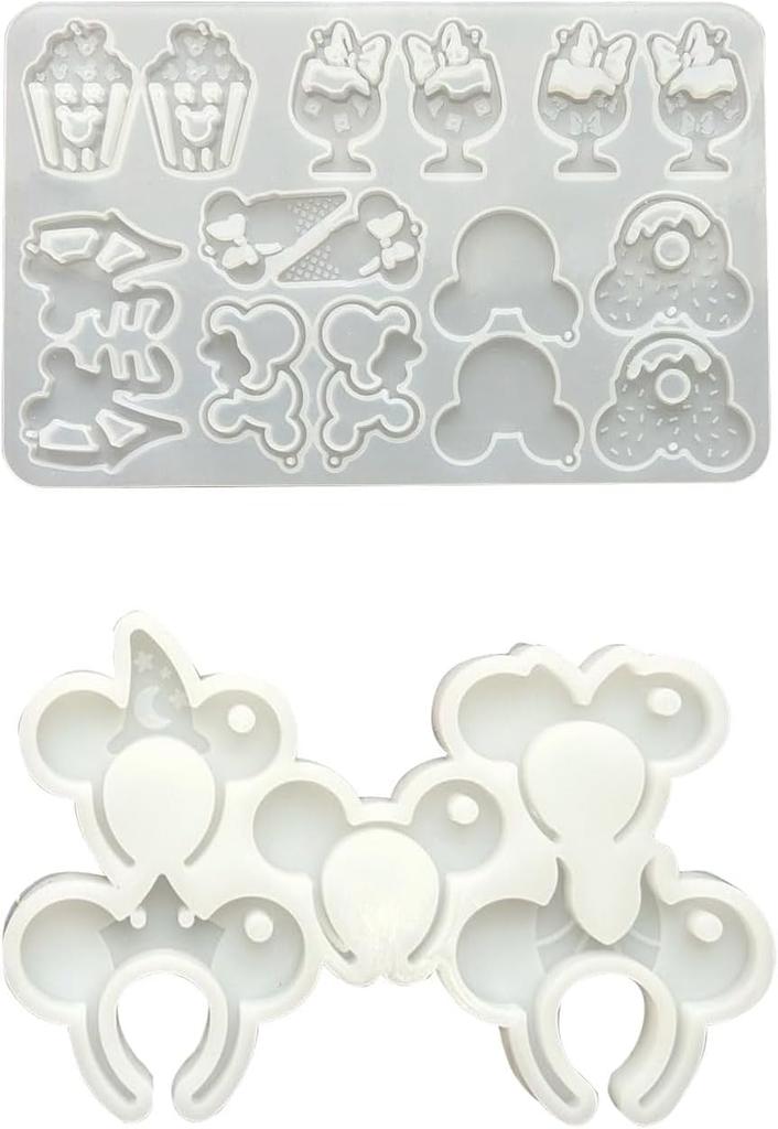 Coehaopike Mickey Mouse Silicone Set of 2 Headband and Sweets for DIY Mold, Molds, Resin/Clay/Resin