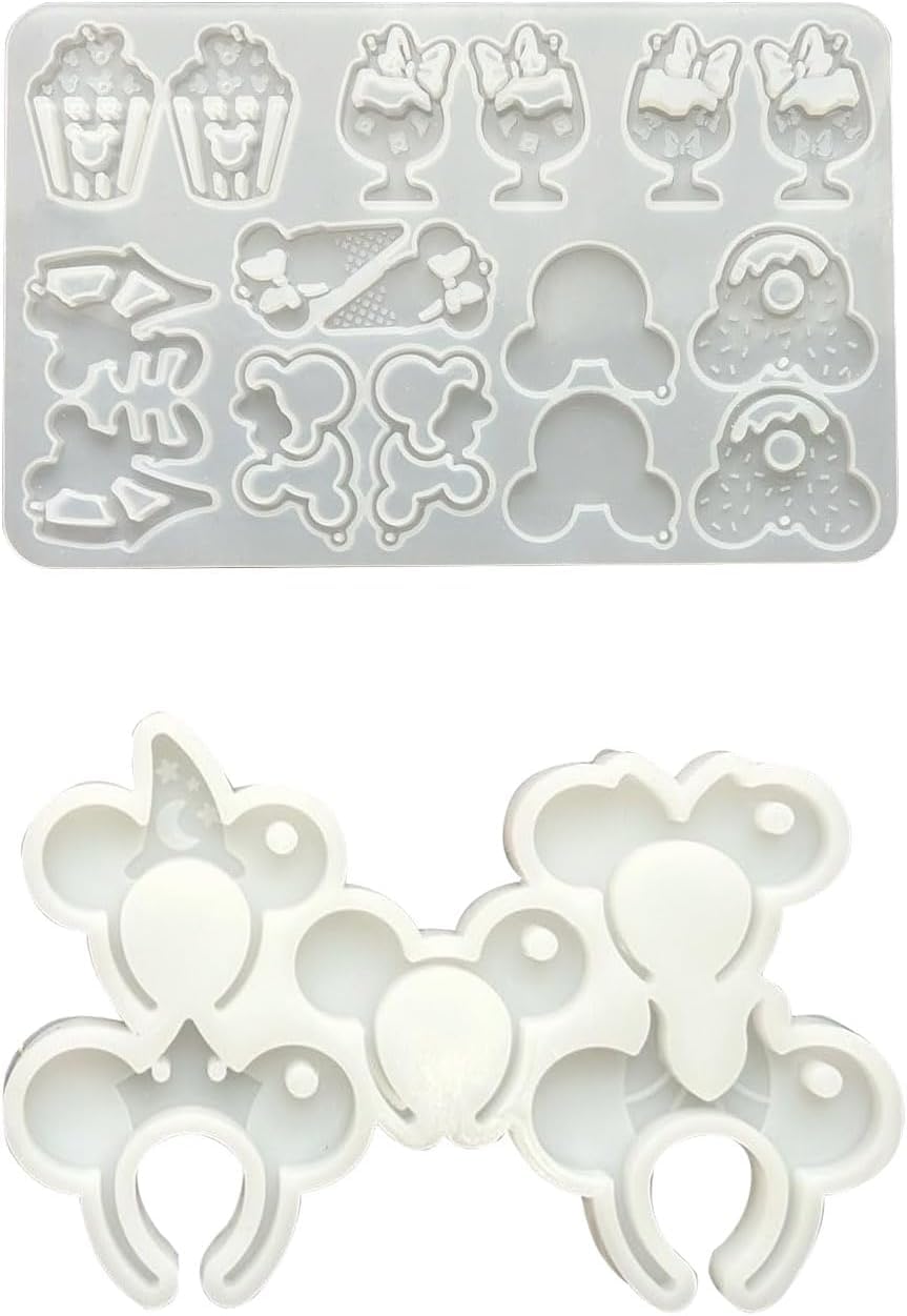 

Coehaopike Mickey Mouse Silicone Mold, Set of 2 Headband and Sweets Molds, for DIY ResinClayResin