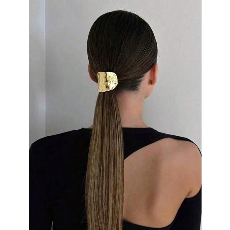 Golden Geometric Metal Headbands, Elastic Hair Accessories Gift Set