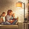 Tomshine Floor Lamp with 9W Warm Light LED Bulb Hanging Lampshade Energy Saving Bedside Arc Light