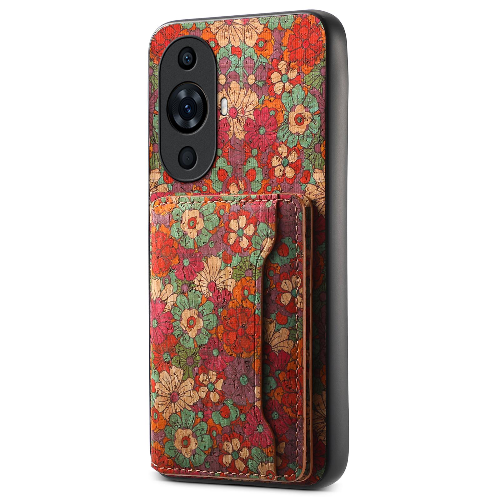 

For Huawei nova 11 Pro/11 Ultra Case Floral Pattern Card Slot Kickstand Anti-Drop Phone Cover Summer/Red