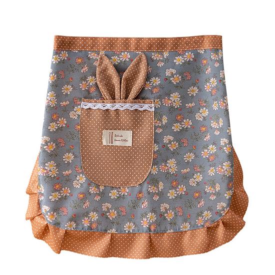 

Bunny Ear Half Apron with Pockets Water-Resistant Waist Apron for Kitchen Gardening Adjustable Ties