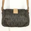 MICHAEL KORS Genuine Leather MK Signature Shoulder Bag Brown Small Size Women(USED)